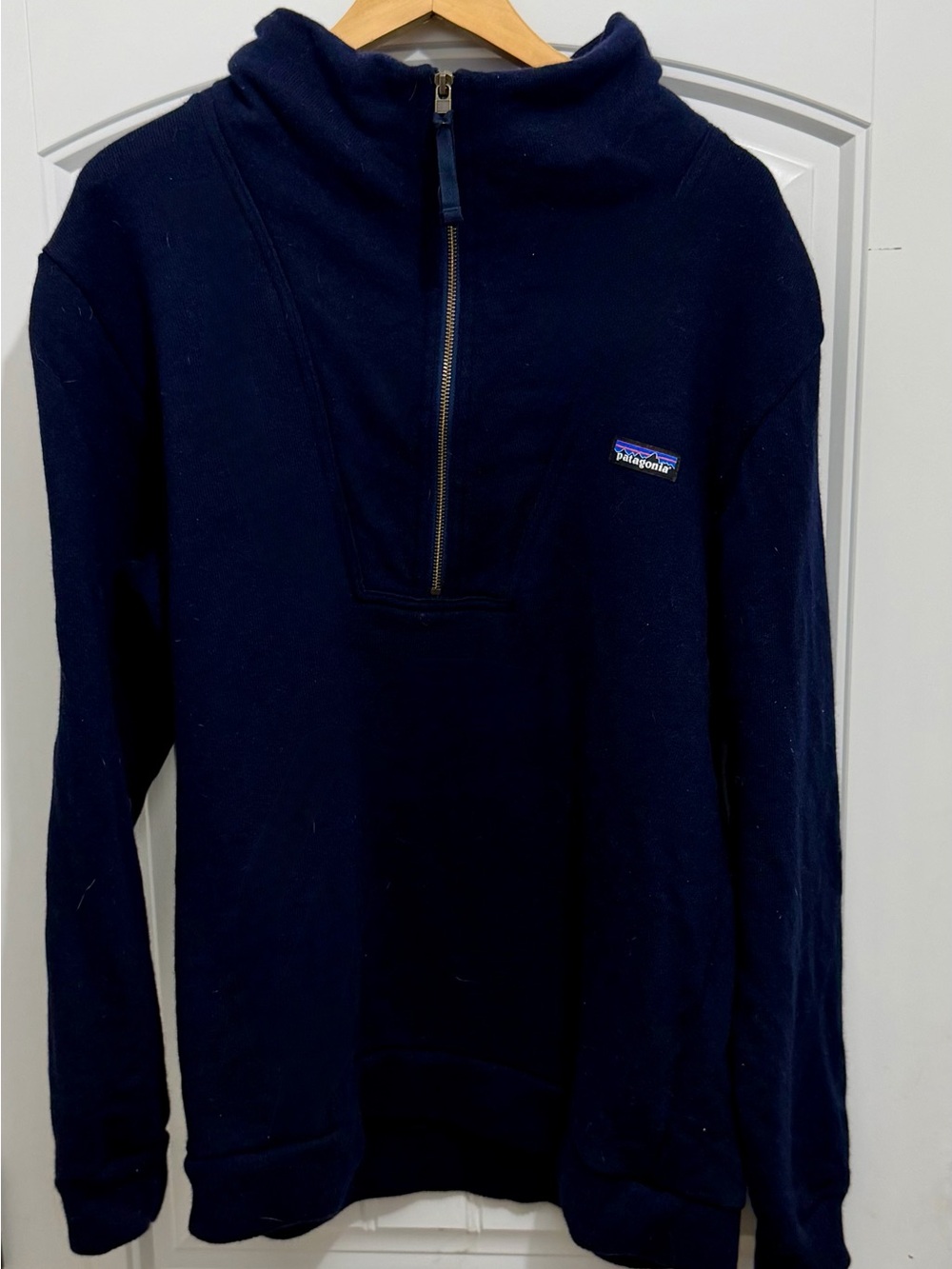Patagonia Men’s Woolie Fleece Pullover, Navy Blue, Size XL, 26906